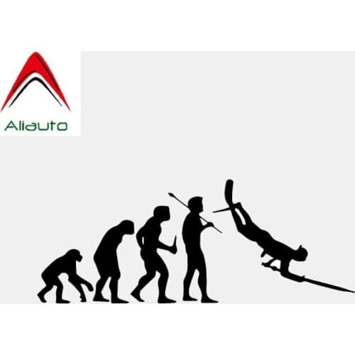 Aliauto Creative Car Sticker Vinyl Evolution Spearfishing Spear Fish Scuba Dive Diving Fishing Accessories PVC Decal,17cm*6cm