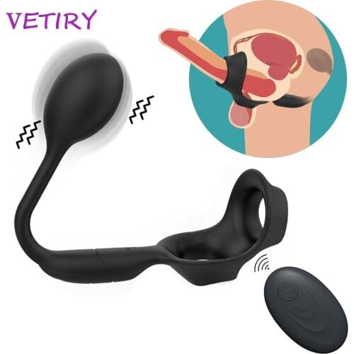 Anal Vibrator Male Prostate Massage Penis Ring Butt Plug Anal Plug Prostate Stimulator Delay Ejaculation Ring Sex Toy for Men