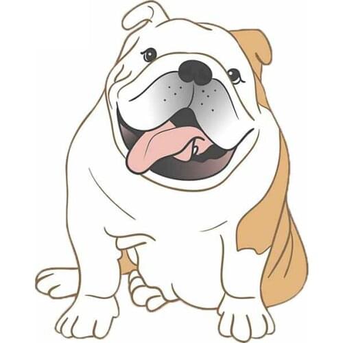 Cartoon English Bulldog Car Sticker Accessories Car Window Car Styling Decal PVC 13cm*11cm Cover Scratches Waterproof