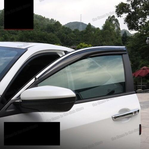 Lsrtw2017 auto styling car window rain shield door visor for honda civic 2016 2017 2018 2019 2020 10th parts guards accessories