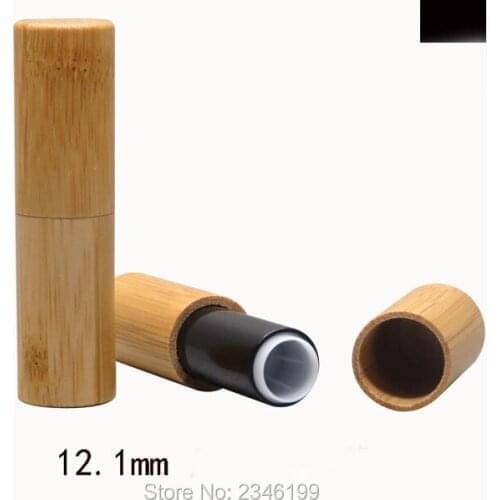4.2G 20pcs/lot Black Bamboo 12.1mm Lip Balm Tube, Empty Lip Cosmetic Compact Subpackage/ Container, DIY Classical Makeup Tool