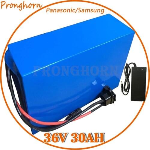 Free Customs Tax 1000W 36V 30AH PVC Battery Pack 36 Volt Lithium Battery 30AH use Panasonic/Samsung cell 30A BMS with 5A Charger