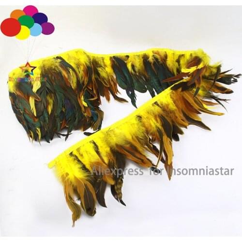 INSOMNIA STAR 1/10 Meter Width 14-20 CM Dyed Yellow Chicken Rooster Tail Cock Schlappen Dress