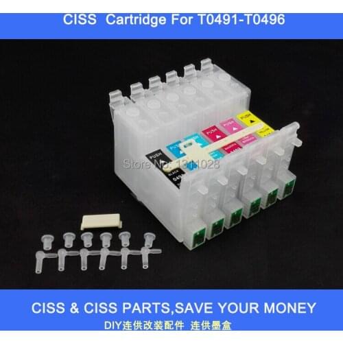 INK WAY T0491-T0496 ciss ink cartridge with AUTO RESET CHIP for RX510 R310 R210 RX630 R230 R350