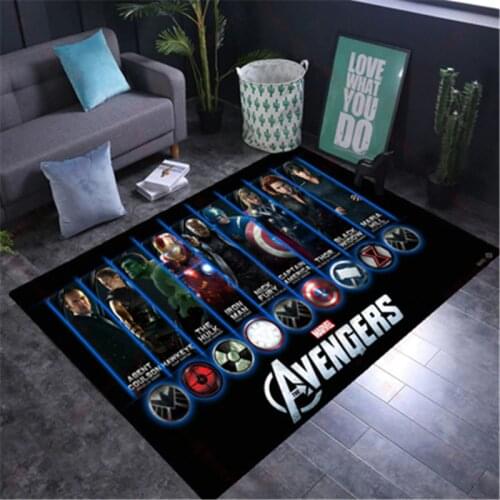 80x160CM Kids Play Mat The Avenges Team Door Mat Rug Captain America Carpet Floor Bedroom Doormat Non-slip Mat Cartoon Gift