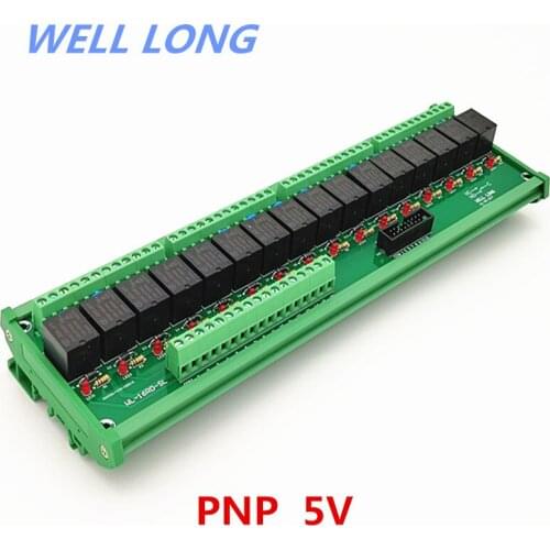 DIN Rail Mount 16 Channel PNP Type 5V 15A Power Relay Interface Module,HF JQC-3FF-5V-1ZS Relay