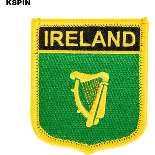 Ireland Flag Embroidery Patches Iron on Saw on Transfer patches Sewing Applications for Clothes in Home&Garden