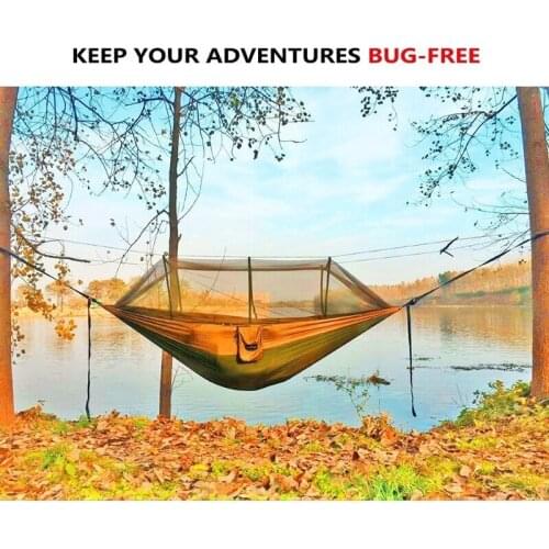 Amry Green Camping Hammock With Net - Lightweight Portable Hammocks for Outdoor Hiking Backpack Travel