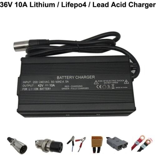 500W 36V 10A LiFePO4 Lithium Lead Acid Charger Output 42V 43.8V 40.15V for ebike scooter solar motorcycle Forklift Charger