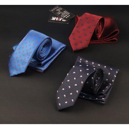 27colors Men polyester silk slim neck ties 6 cm+ pocket square handkerchief set fashion designer wedding suit 100sets/lot