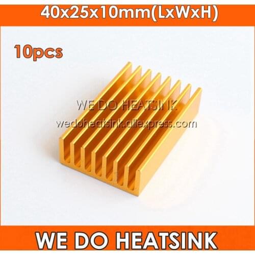 WE DO HEATSINK 10pcs 40x25x10mm DIY Extruded Epoxy Attach On Heatsink Aluminum Cooler