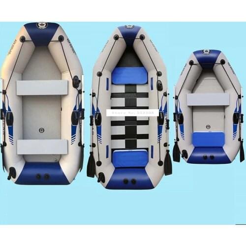 0.7MM PVC Inflatable Boat Dinghy Fishing Rowing Boat For Drifting Sufing With Aluminum Oars and Air Pump