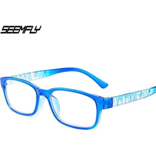 Seemfly New Vintage Printing Men Women Reading Glasses Full Frame HD Resin Clear Lens Presbyopic Eyeglasses Diopter+1.0 To +4.0