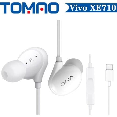 Original New Vivo XE710 Wired Headsets Hi-Fi sound with Type-C Plug Wire Controller earphone for VIVO X9plus X20 X21 X23 Nex