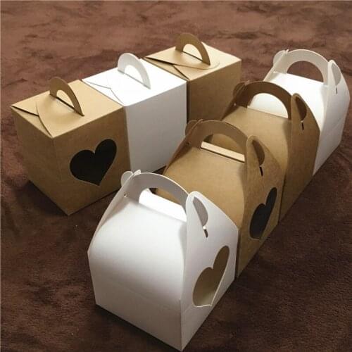 Kraft paper gift box with window handmade soap box jewelry biscuit gift candy box knot wedding box party supplies 50pcs