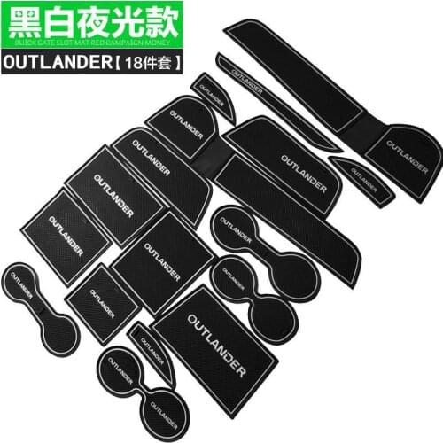 For Mitsubishi Outlander 2013 2014 2015 2016 2017 2018 Gate Slot Pad Non-slip Cup Mats Anti Slip Door Groove Mat Sticker