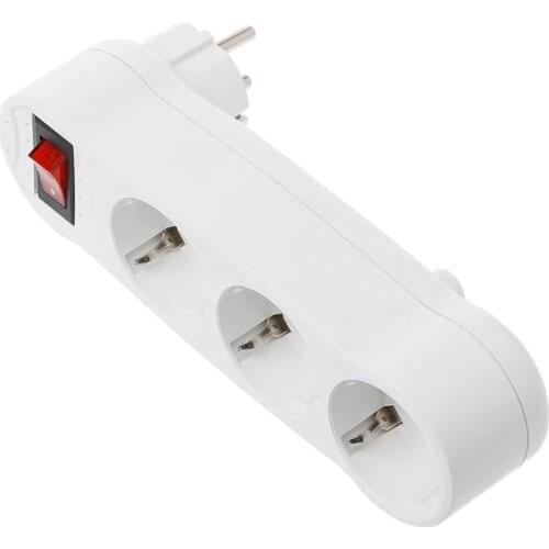 Drop Ship&Wholesale 16A European Type Conversion Plug 1 TO 3 Way EU Standard Power Adapter Socket Mar28