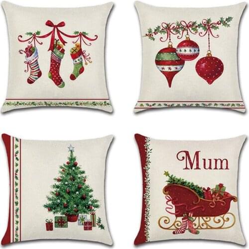 Christmas Cushion Cover 45*45 Pillowcase Sofa Cushions Pillow Cases Polyester Pillow Covers Home Decor