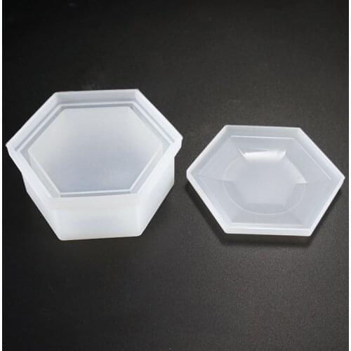 Hexagon Clear Silicone Mold Jewellery Storage Box Crystal Epoxy Gift Transparent Mould Accessories DIY Craft Resin Casting Mould
