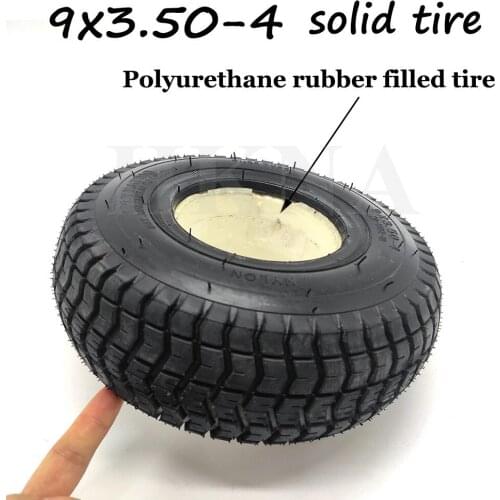 9x3.50-4 Solid Tubeless Tire for Gas Scooter Skateboard Pocket Bike Electric Tricycle Explosion Proof Tyre Accessories