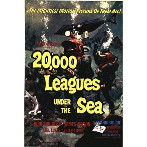 Vintage 20,000 Leagues Under the Sea Movie Art Film Print Silk Poster 24x36inch