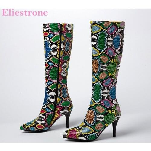 Brand New Comfortable Green Apricot Women Mid Calf Boots Sexy High Heels Lady Shoes Plus Small Big Size 11 32 43 46 48