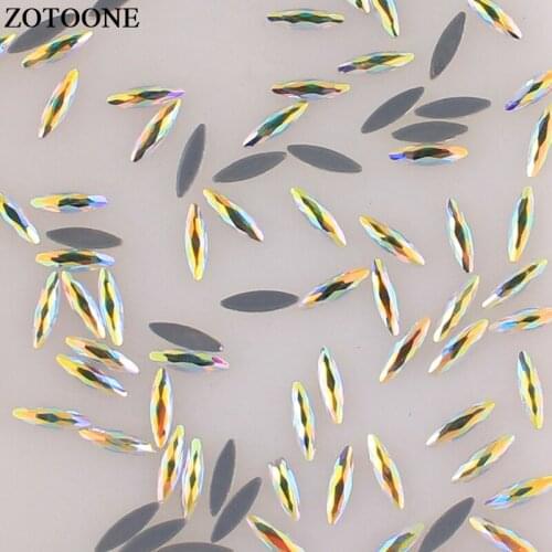ZOTOONE 3*11mm Crystal AB Nail Art Rhinestone Hotfix Iron On Stones And Crystals Strass Flatback Rhinestone Beads For DIY Crafts