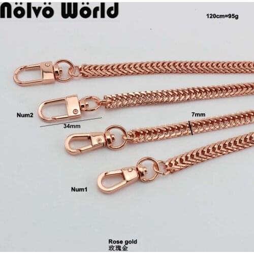 1-5 pieces 7mm Width 120-130cm women bag strap chain purse handle purse metal strap with swivel hooks