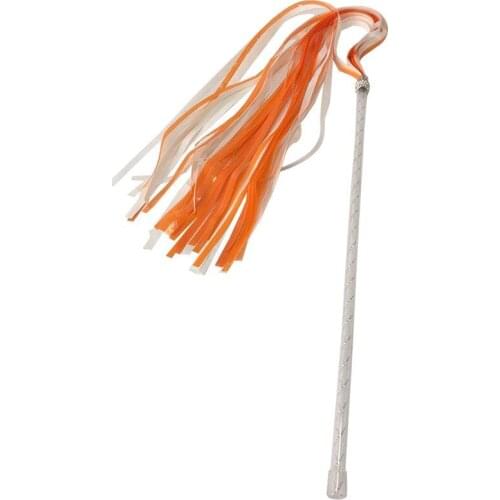 1pcs Creative Cat Teaser Wand Interactive Bell Tassel Cat Toy Cat Training Toy Orange Playing Toy For Cat Articulos Para Gatos