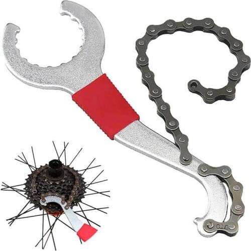 1pc Bike Chain Whip Bottom Bracket Freewheel Wrench Repair Remover Tool Convenient Tools Bicycle Maintenance Repair Three-i K8G1