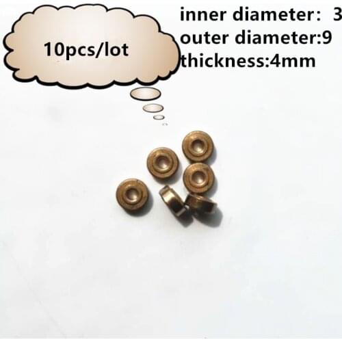 10pcs/lot Copper Base Small Bearing Inner Diameter 3mm Outer Diameter 9mm Thickness 4mm Powder Metallurgy Oil Copper Sleeve