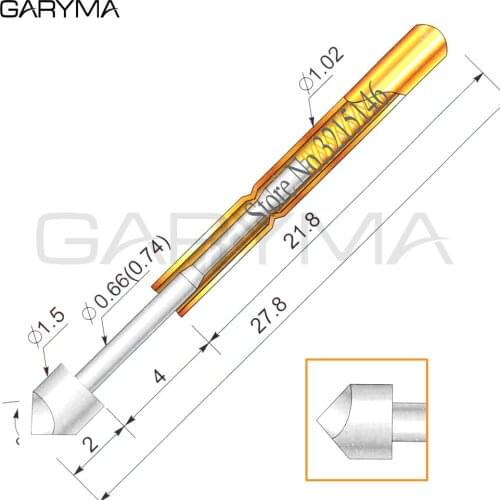 100Pcs PM75-T3 Dia 1.5mm Spring Test Probes Pogo Pin Length 27.8mm Stroke Spring Froce:120g Tool