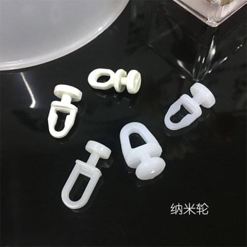 60Pcs White Plastic Rail Curtain Conveyor Hook Rollers Home Curtains Hanger HHooks Accessories