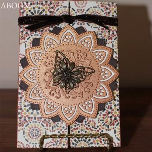 ABOOM Hot Sale Flower Pattern Silver Metal Carbon Steel Cutting Dies Embossing Folder Custom Die Cut Dies Paper Card Machine