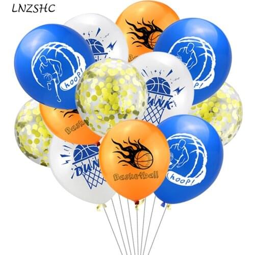 Basketball Latex Confetti Balloons Hoop Dunk Ball Theme Baloons Child Adult Happy Birthday Wedding Party Decor Baby Shower