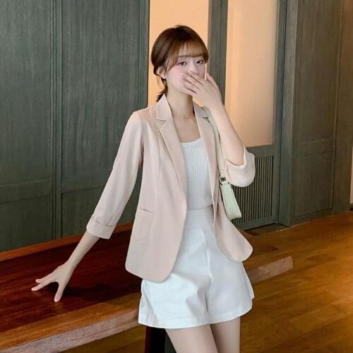 Ummer Three Quarter Suit Coat Thin Women Slim Suit Top Women Blazer Plus Size Pink Coat Oficina Mujer Coats And Jackets Women
