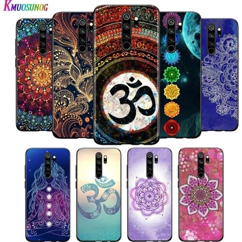 For Xiaomi Redmi Note 9 9S Max Phone Case Mandala Chakra Yoga Back For Xiaomi 8T 8 7 6 5 Pro 5A 4X 4 Black Phone Cover