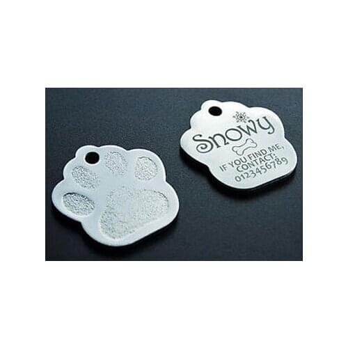 Paw dog tag cheap custom engraving dog tag high quality custom steel dog paw tag