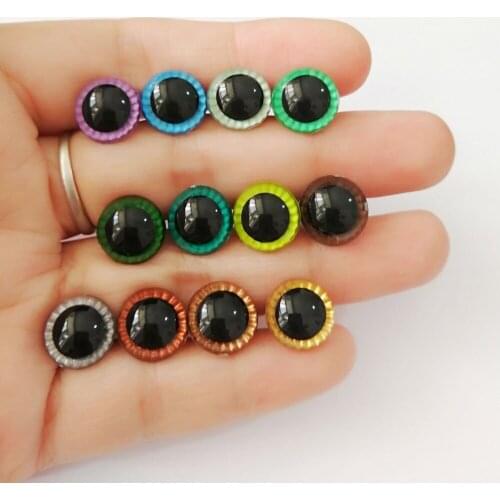 40pcs/lot new 12mm/14mm/15m handcraft paint round glitter toy safety eyes & white hard washer for diy doll findings--size option