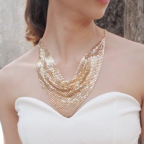 Indian Metal Chain Choker Necelace Alloy Statement Necklace For Women Fashion Jewerly Accessories 2019 UKEN