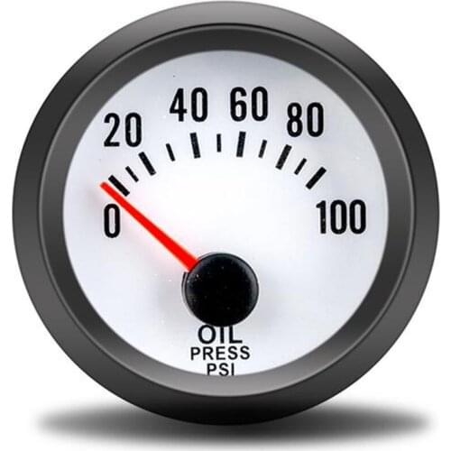 2" 52MM Oil Pressure Gauges Fuel Gauge Auto 12V Blue LED 0-100 PSI Oil Pressure Gauge Meter with Sensor for Car Boat Truck