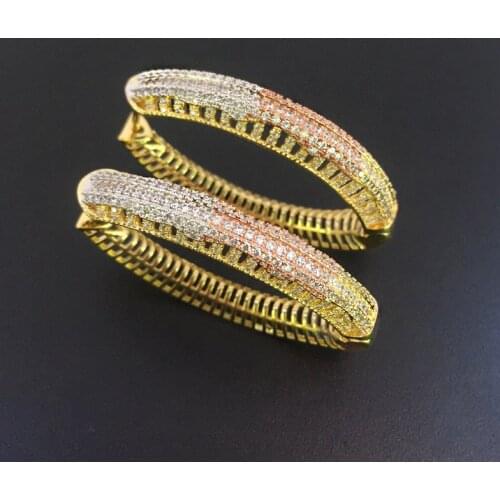 Lanyika Fashion Jewelry Trendy Olivary Micro inlay Party Earrings Anniversary Banquet Daily Best Gift