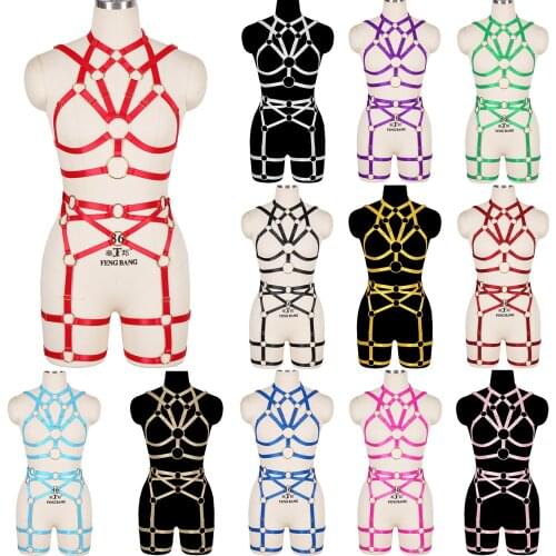 Harness Fashion Wedding Stockings Full Body Harness For Women Goth Harness Sexy Body Bondage Suspenders Stockings Cage Bra