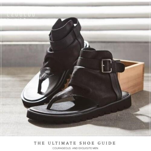 Male sandals 2019 sandals Sneakers Men Slippers Flip Flops Summer Shoes mens casual sandals Genuine leather shoes luxury shoes