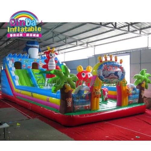 Commercial Bounce House Slide shark inflatable playground inflatable jumping bouncy castle for kids