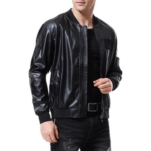 Autumn leather jacket mens slim motorcycle leather coat men slim jackets personalized jaqueta de couro stage street fashion
