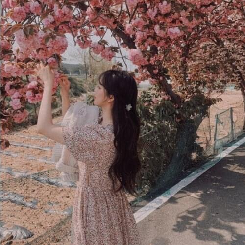 Floral New New Summer Dress Girls Boho Party Female Vintage Dress long oversize Print Short Sleeve Women Dresses Robe