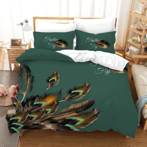 Peacock 3D Printing Quilt Cover Pillowcase Soft Bedding Duvet Cover Single Double Oversized Quilt Cover