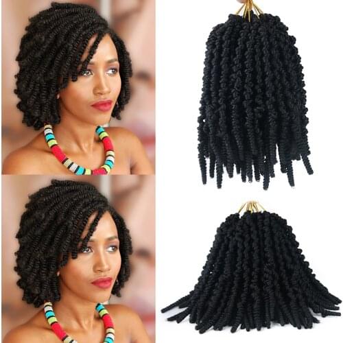 Pre-twisted Spring Twist Hair 8 inch Passion Twists Crochet Braids For Bob Short Curly Bomb Twist Braiding Hair Extensions