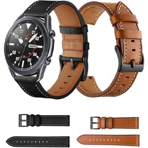 New Genuine Leather Watch Bands For Samsung Galaxy Watch3 45mm Replacement band For Galaxy Watch 3 41mm Wrist strap accessories